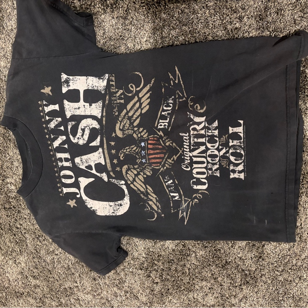 Black Johnny Cash Graphic T-Shirt